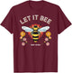 Vintage Retro Style Honeybee flowers Love Let it Bee Kind T-Shirt - T-Shirt | Maroon