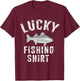 Lucky Fishing Shirt Striped Bass Striper Fish Funny T-Shirt - T-Shirt | Maroon