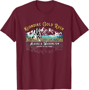 Skagway Klondike Gold Rush National Historical Park Souvenir T-Shirt - T-Shirt | Maroon