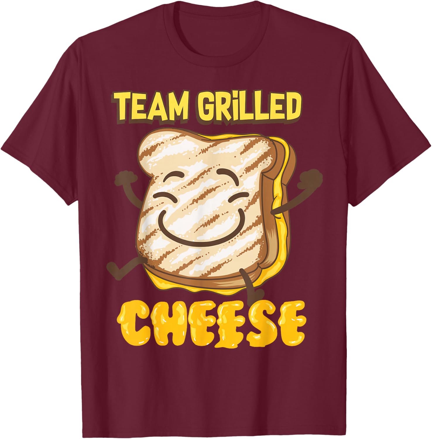Team Grilled Cheese Shirt | Cute Love Grilled Cheddar Gift T-Shirt - T-Shirt | Maroon