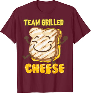 Team Grilled Cheese Shirt | Cute Love Grilled Cheddar Gift T-Shirt - T-Shirt | Maroon