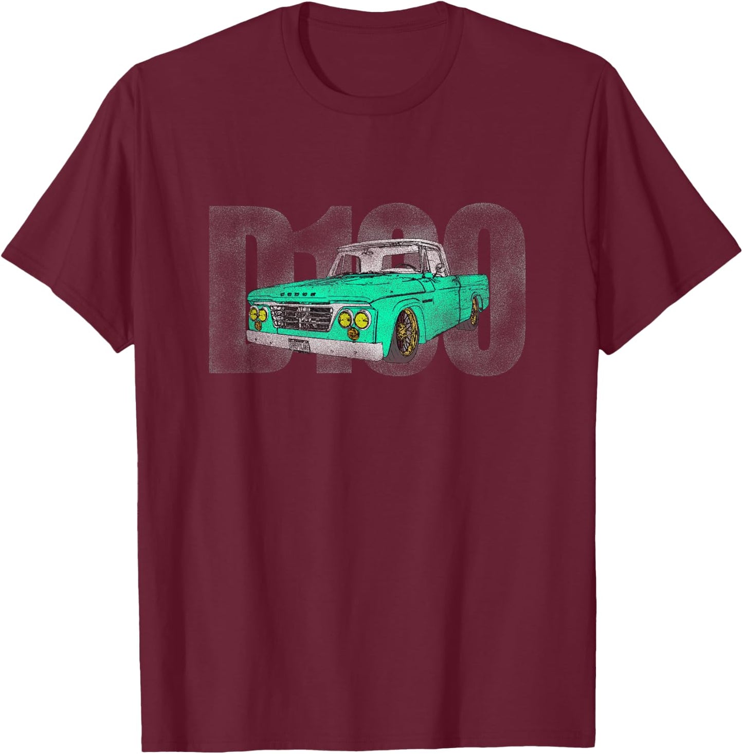 Sweptline D100 Vintage Truck T-Shirt - T-Shirt | Maroon