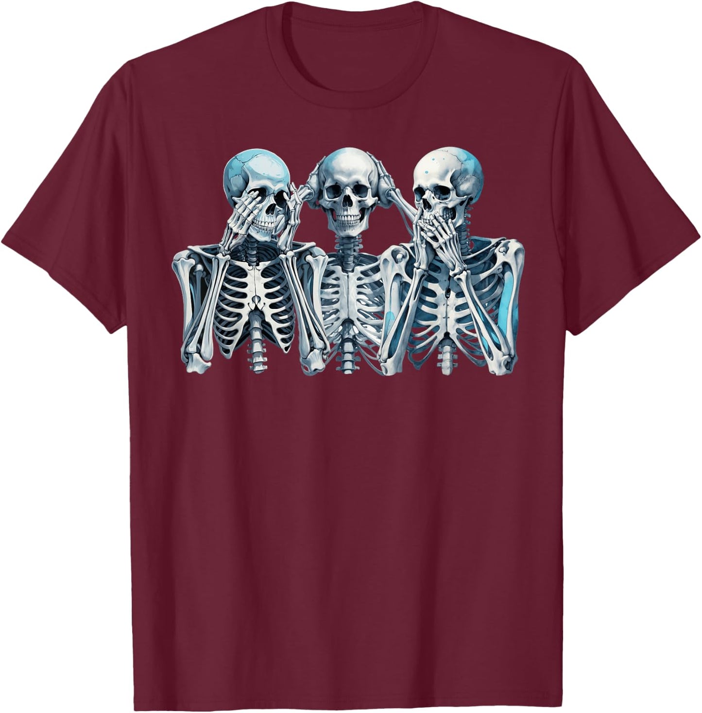 See No Evil, Hear No Evil, Speak No Evil T-Shirt - T-Shirt | Maroon