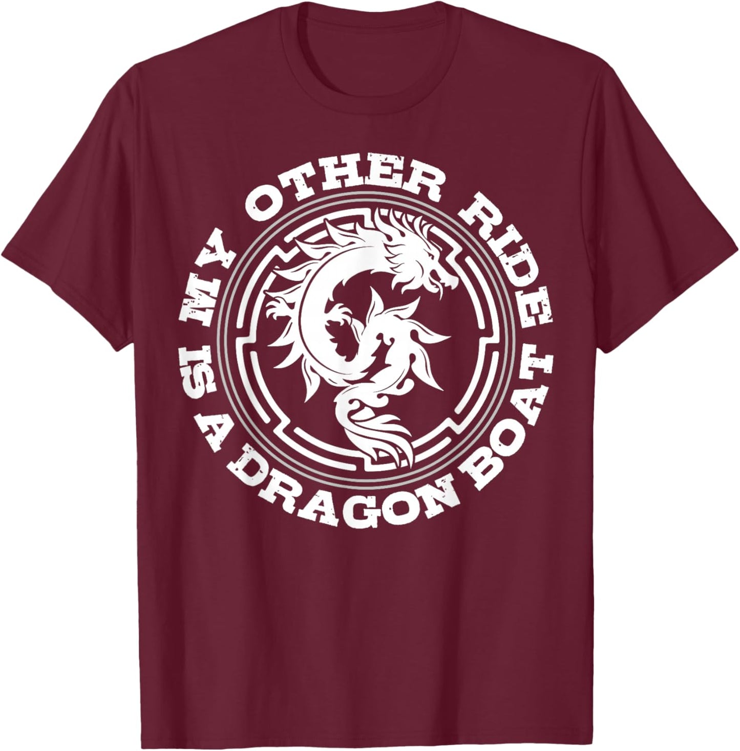 Dragon Boat Racer Paddler Athlete Team Racing Water Sport T-Shirt - T-Shirt | Maroon