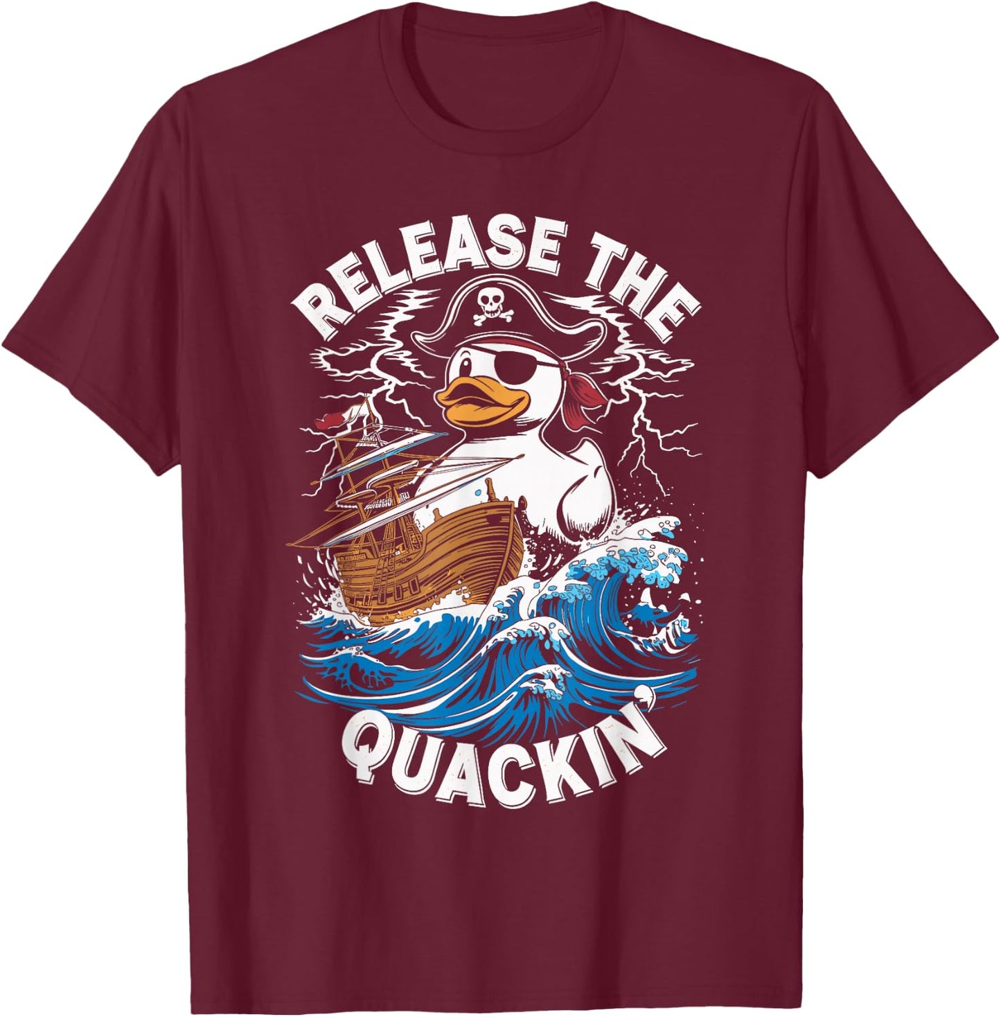 Release The Quackin Funny Rubber Duck Boat Cruise T-Shirt - T-Shirt | Maroon