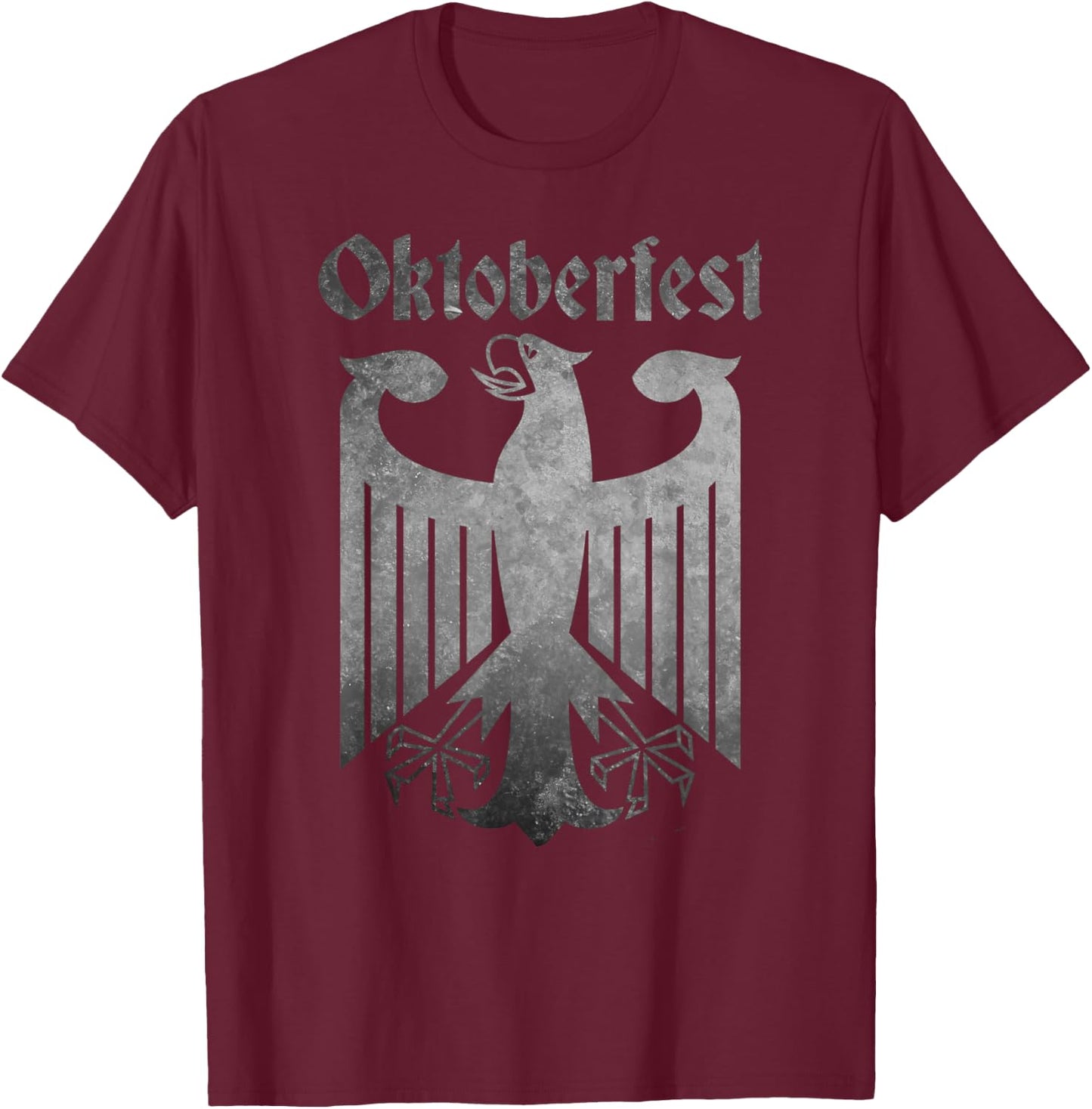 Oktoberfest Deutschland German Eagle Coat of Arms Vintage T-Shirt - T-Shirt | Maroon