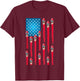 Speed Boat Flag Design, Patriotic American Flag T-Shirt - T-Shirt | Maroon