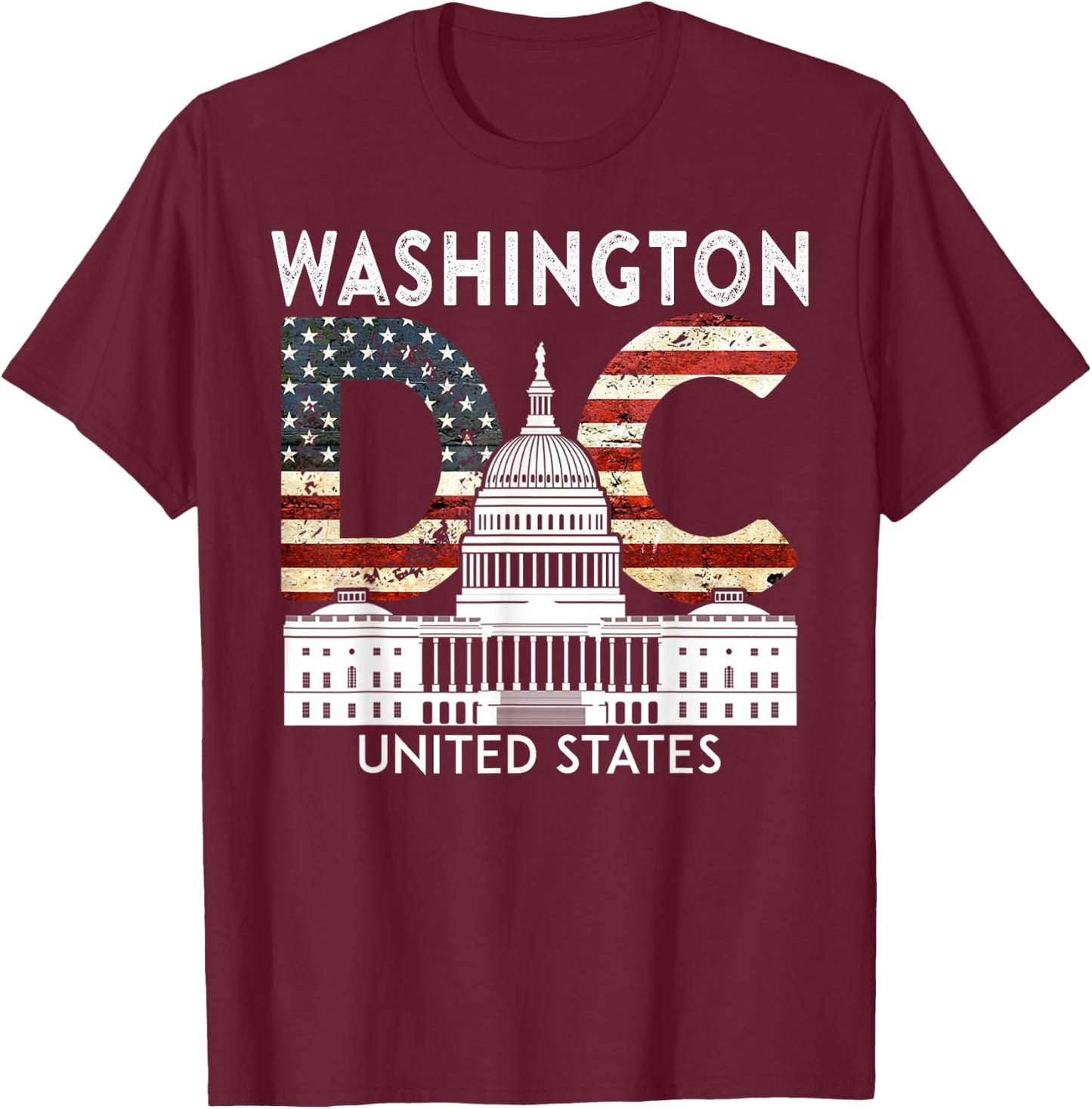 Washington State Capitol Hill Souvenir Gift Washington DC T-Shirt - T-Shirt | Maroon