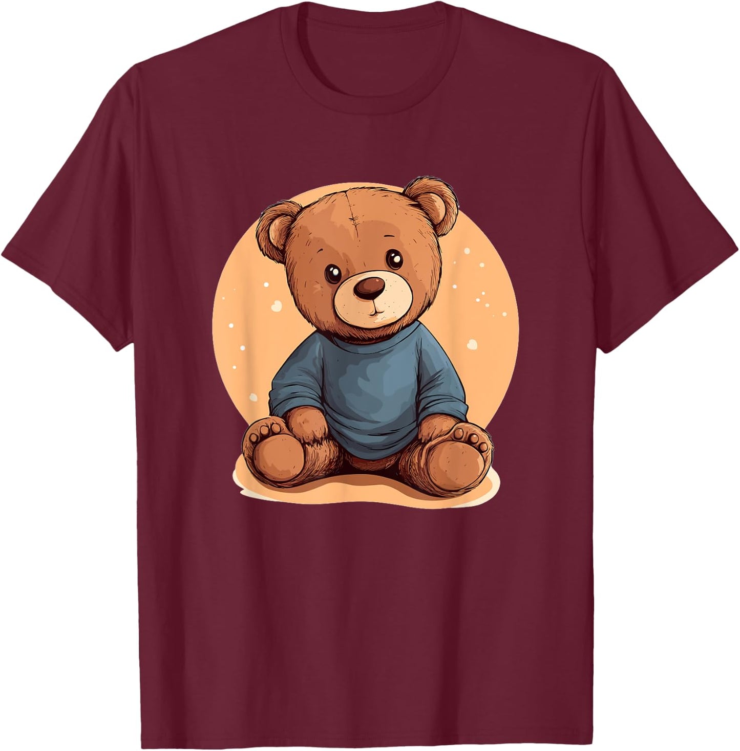 Cute Teddy Bear Graphic For Children T-Shirt - T-Shirt | Maroon