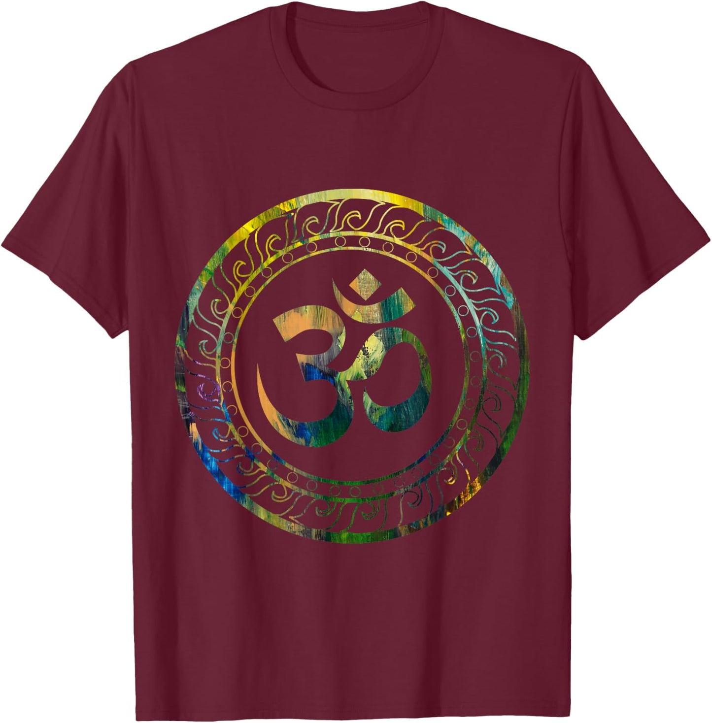Om Ohm Aum Symbol Spiritual Yoga T-Shirt - T-Shirt | Maroon
