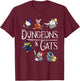 Dungeons and Cats Funny Dragon Cat Kitten Lover Kitty Gift Small T-Shirt - T-Shirt | Maroon
