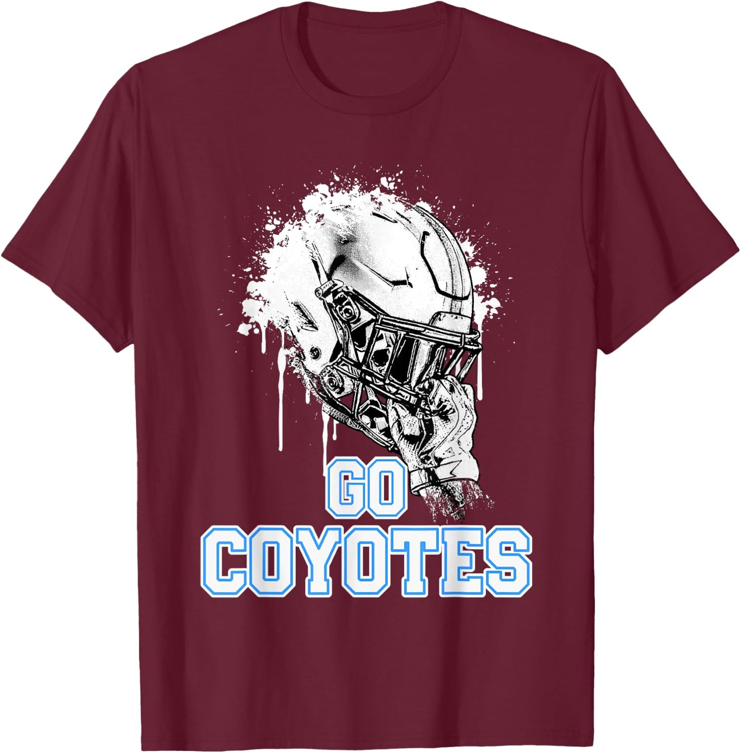 Clarksburg Coyotes Rising Helmet GO! T-Shirt - T-Shirt | Maroon