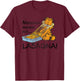 Garfield Lasagna Mmm Cat Cartoon T-Shirt - T-Shirt | Maroon