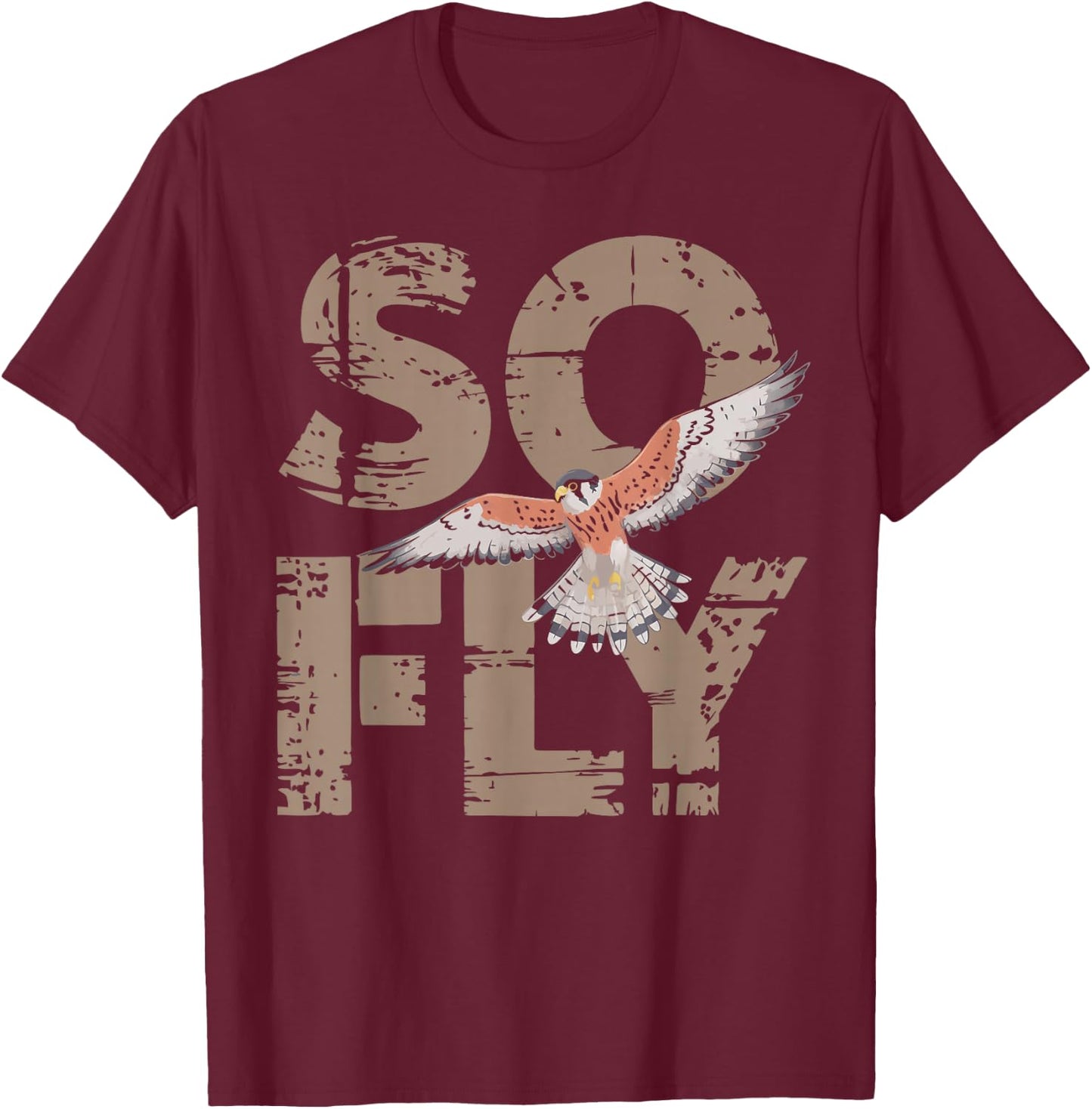 Kestrel Birder Falcon So Fly American Kestrel T-Shirt - T-Shirt | Maroon