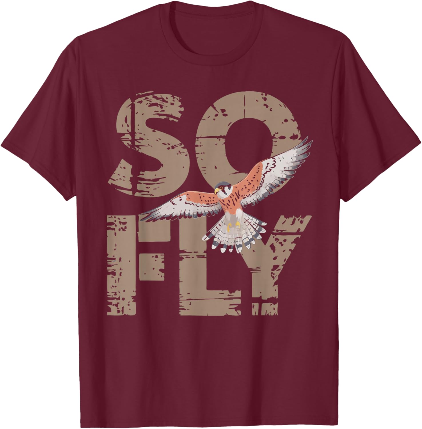 Kestrel Birder Falcon So Fly American Kestrel T-Shirt - T-Shirt | Maroon
