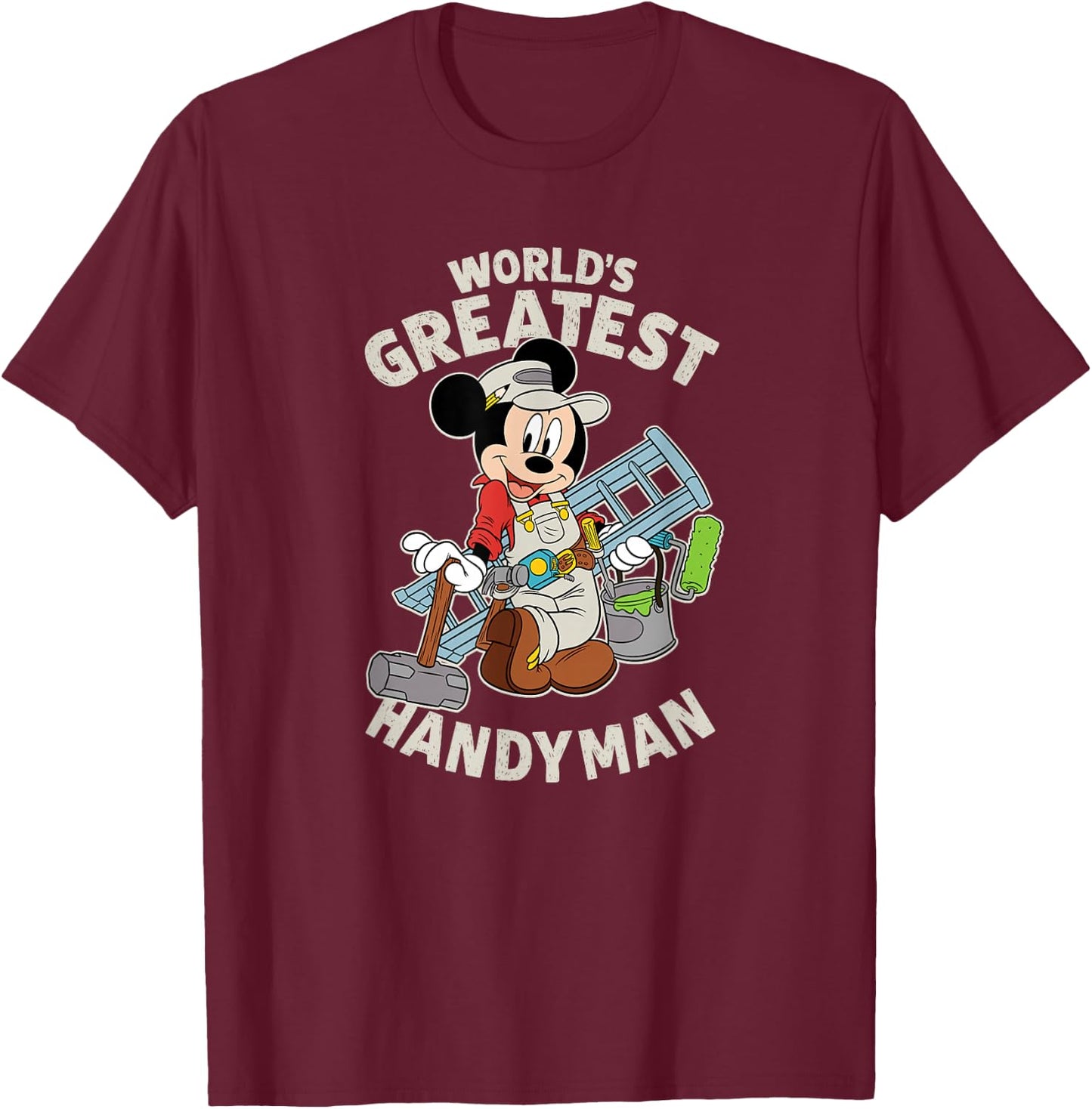 Disney Mickey Mouse "World's Greatest Handyman" T-Shirt - T-Shirt | Maroon
