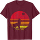 Retro Wolf Howling at The Moon T-Shirt - T-Shirt | Maroon