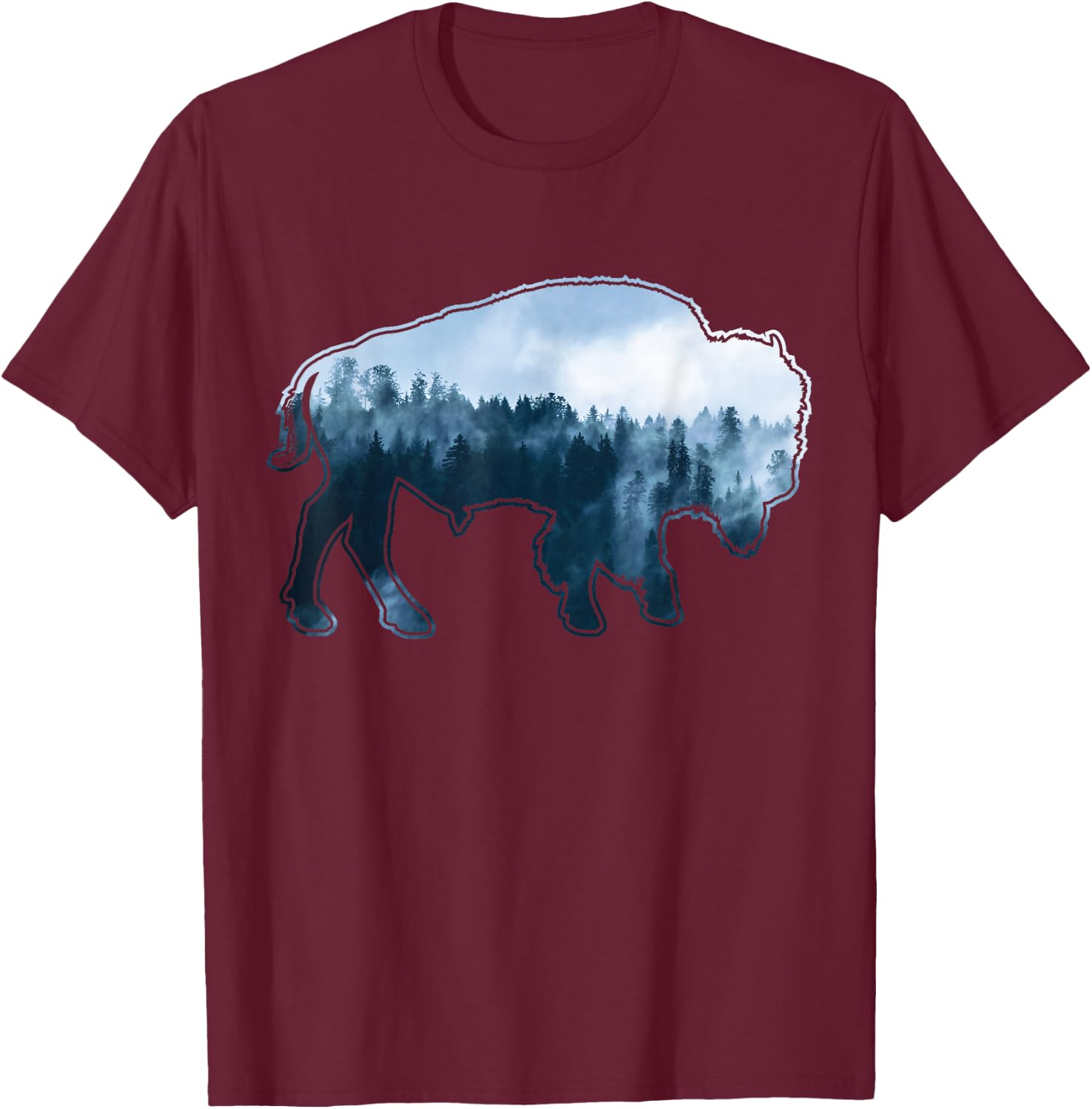 Native Indian Buffalo Boho 80s Vintage T-Shirt - T-Shirt | Maroon