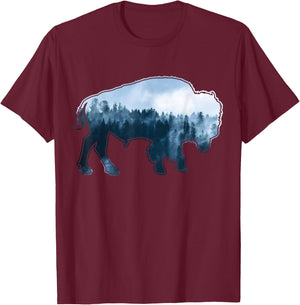 Native Indian Buffalo Boho 80s Vintage T-Shirt - T-Shirt | Maroon