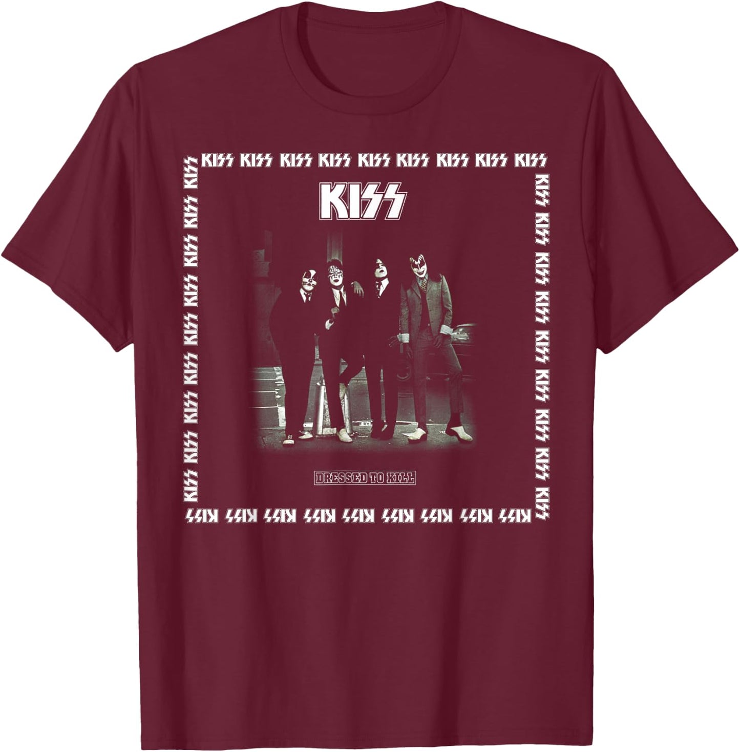 KISS - 1975 Dressed to Kill T-Shirt - T-Shirt | Maroon