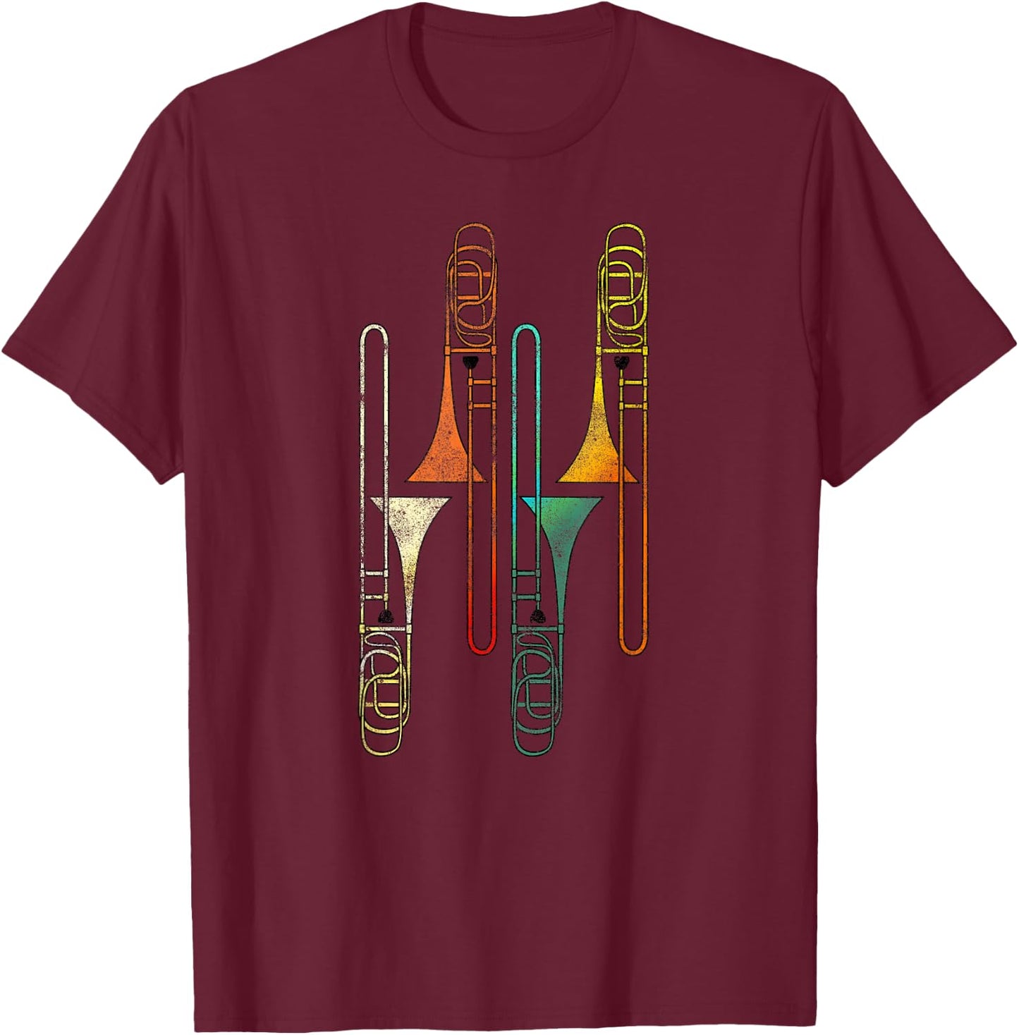 Retro Trombone - Jazz T-Shirt - T-Shirt | Maroon
