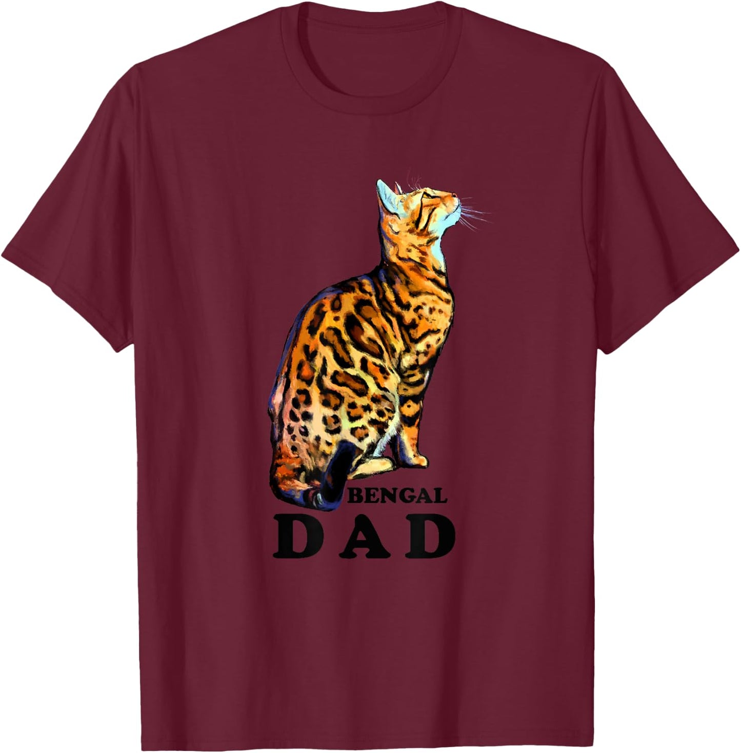 Domestic Brown Rosetted Bengal Cat - Bengal Dad - Cats - Cat T-Shirt - T-Shirt | Maroon