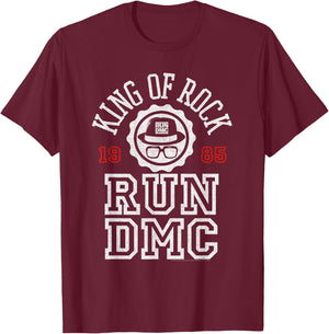 Run DMC Official King Of Rock 1985 T-Shirt - T-Shirt | Maroon