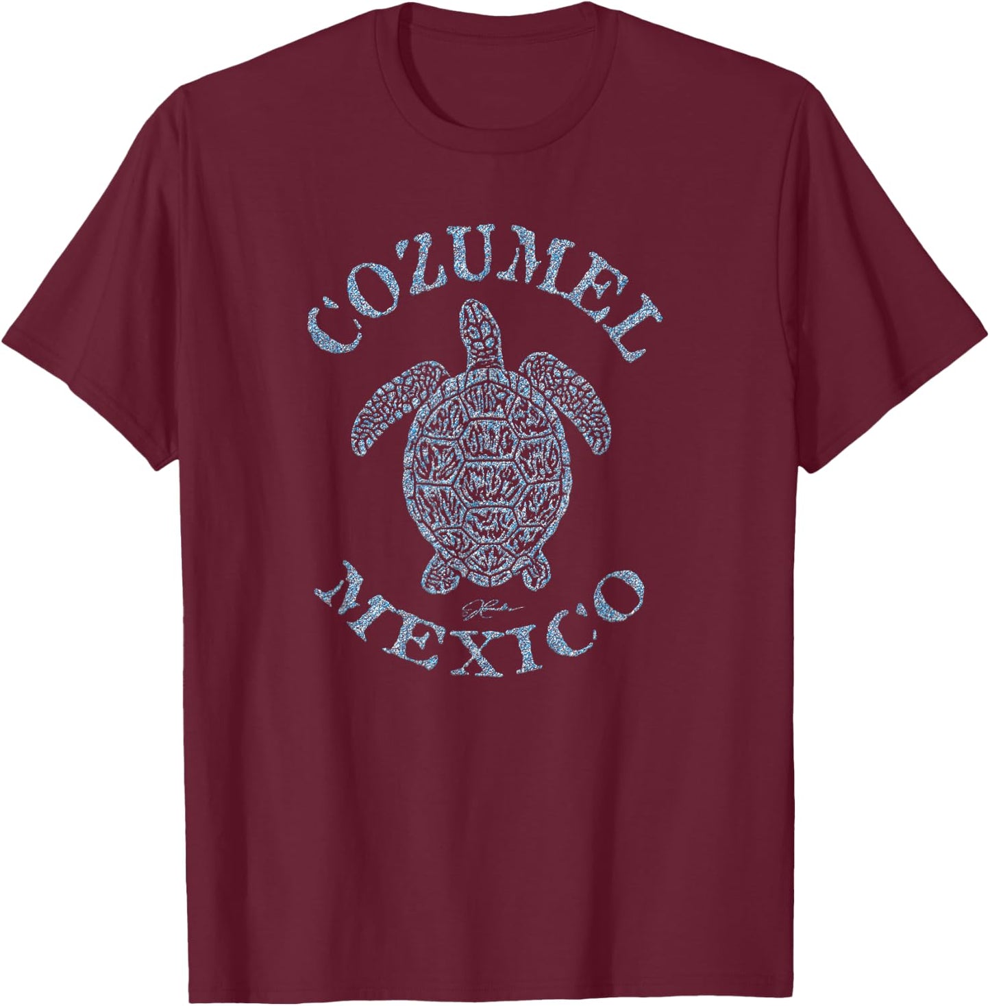 JCombs: Cozumel, Mexico Sea Turtle T-Shirt - T-Shirt | Maroon