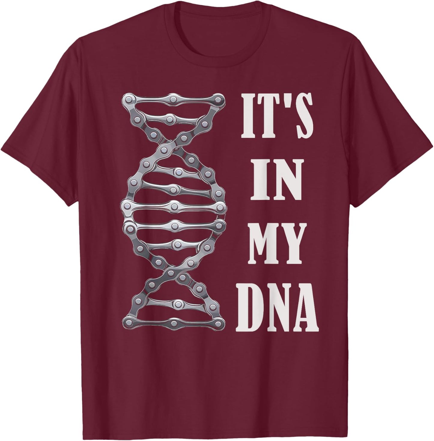 Funny DNA BMX Biking Sport Gifts for Bike Lovers -Adults Cycling-Themed Black Small T-Shirt - T-Shirt | Maroon