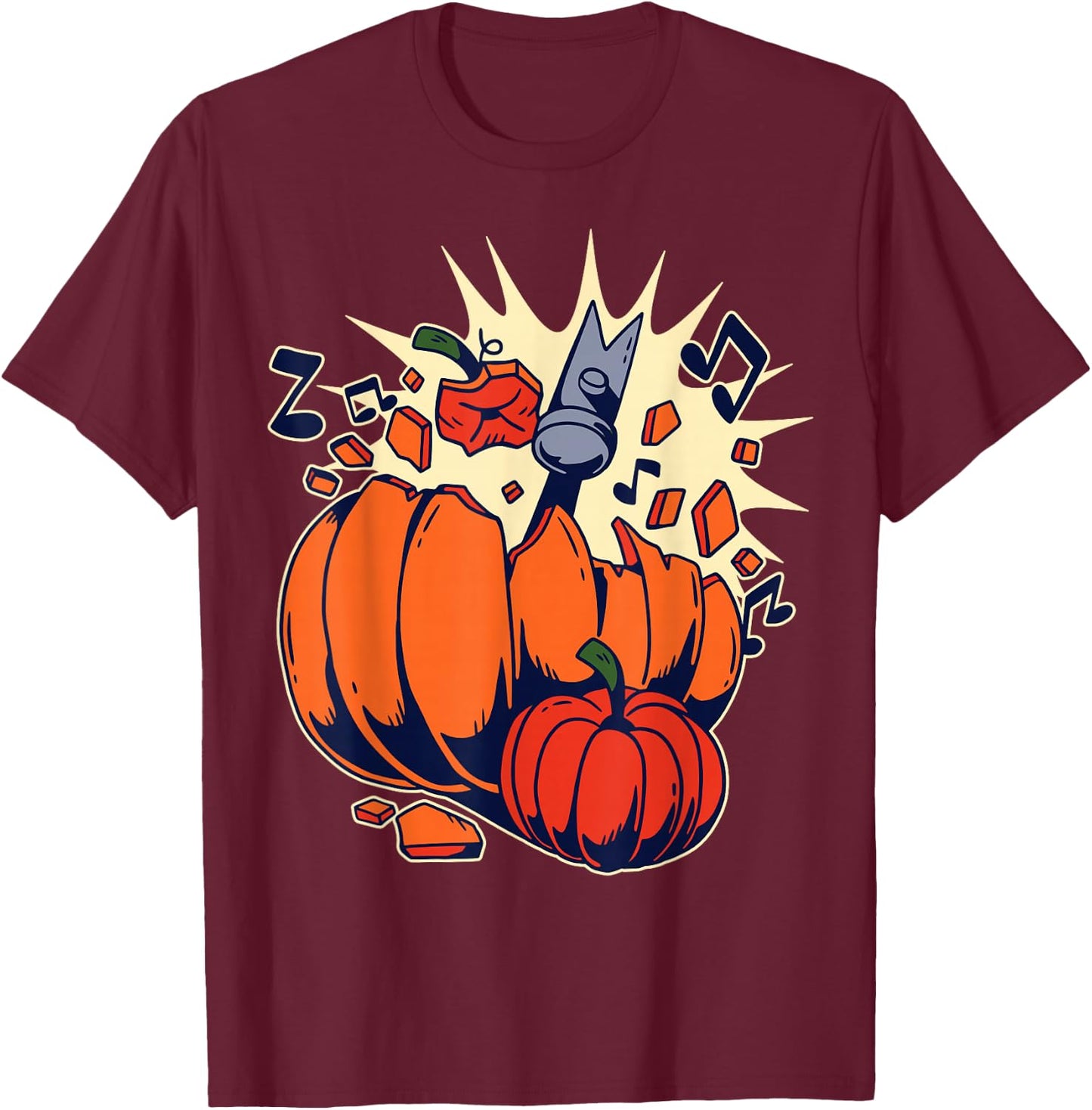 Pumpkin Smashing T-Shirt - T-Shirt | Maroon