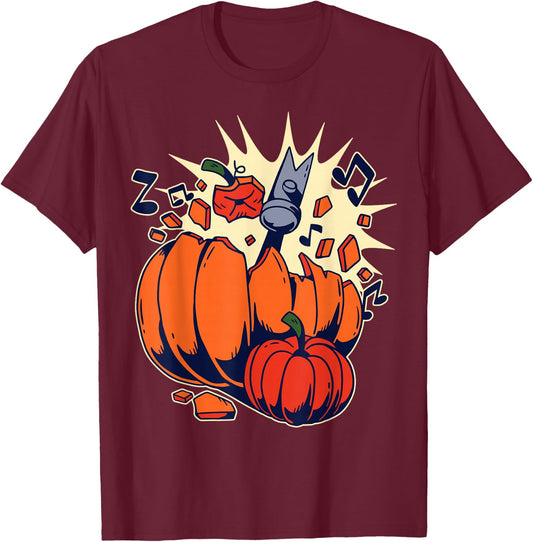 Pumpkin Smashing T-Shirt - T-Shirt | Maroon