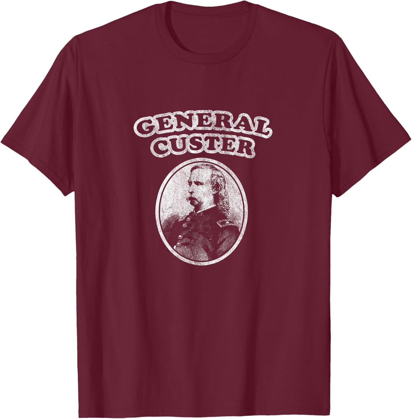 Retro General Custer by Civil War Shirt Co T-Shirt - T-Shirt | Maroon