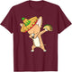 Funny Mexican Chihuahua Dog Taco Shirt Dabbing Cinco De Mayo Women Kids T-Shirt - T-Shirt | Maroon