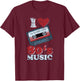 I LOVE 80s MUSIC Old School Retro Funny T-Shirt - T-Shirt | Maroon