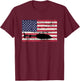Patriotic Bell 407 helicopter American flag T-Shirt - T-Shirt | Maroon