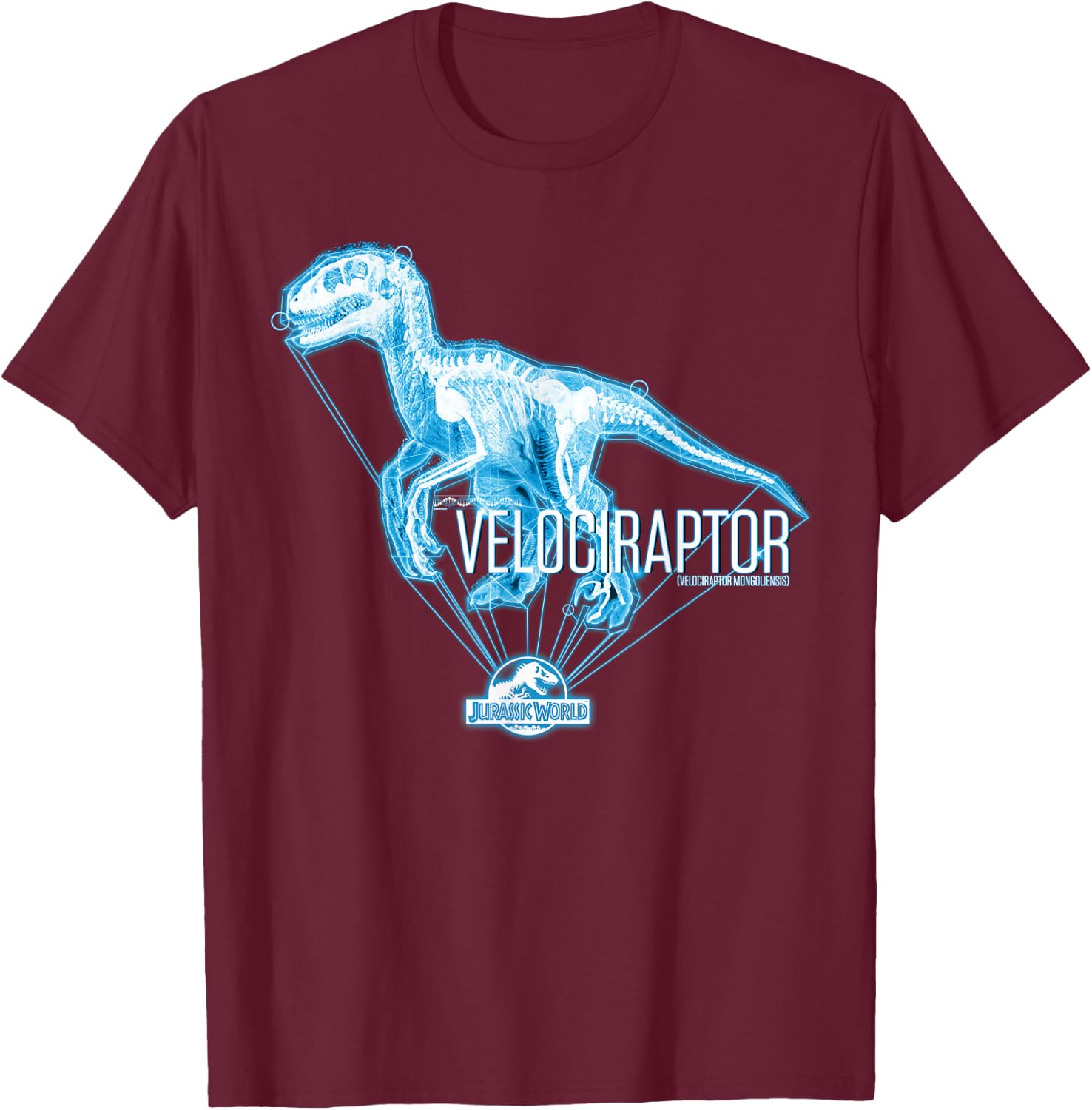Jurassic World Velociraptor in Blue T-Shirt - T-Shirt | Maroon