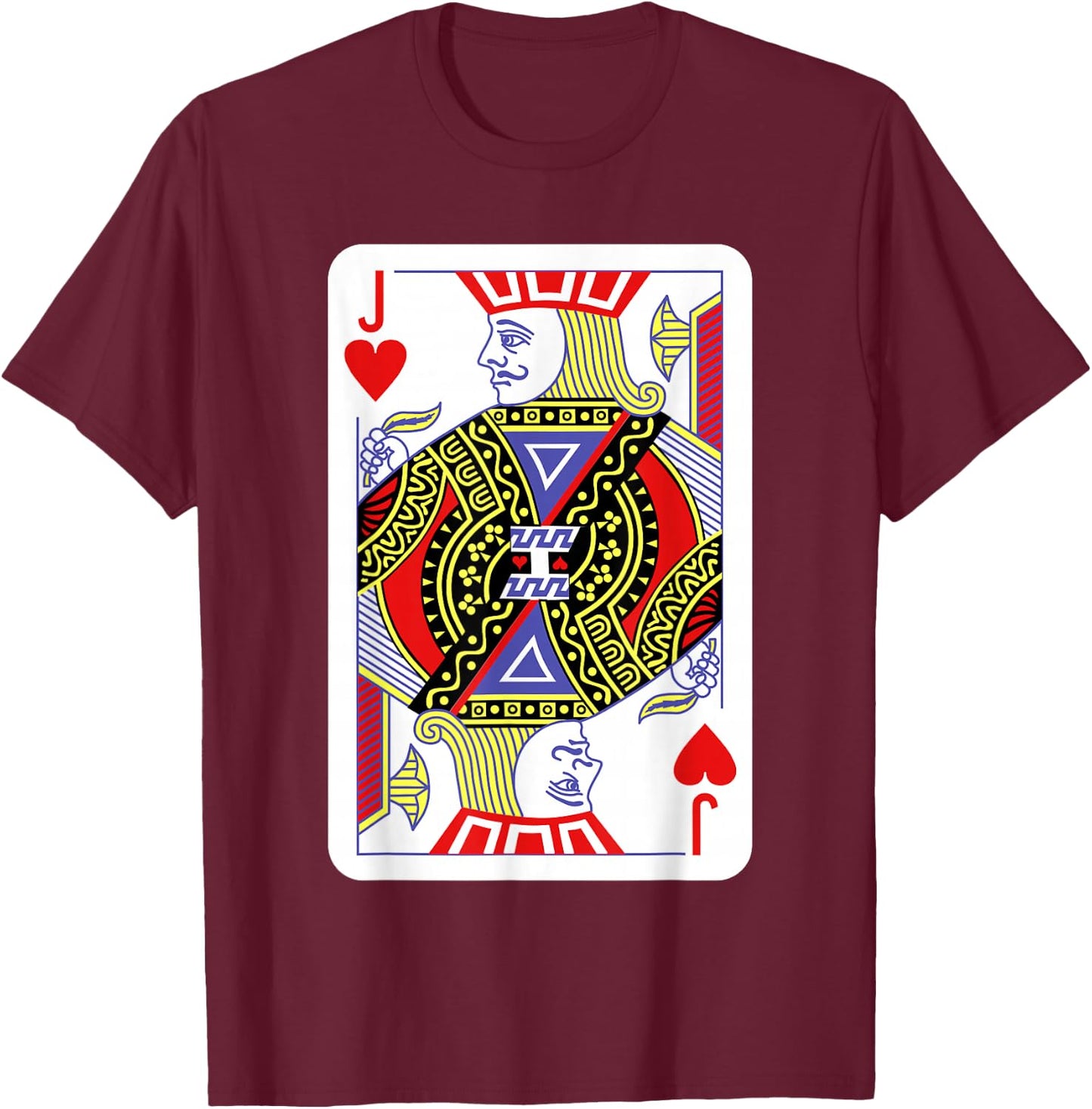 Jack of Hearts Playing Cards Halloween Costume Casino Easy T-Shirt - T-Shirt | Maroon