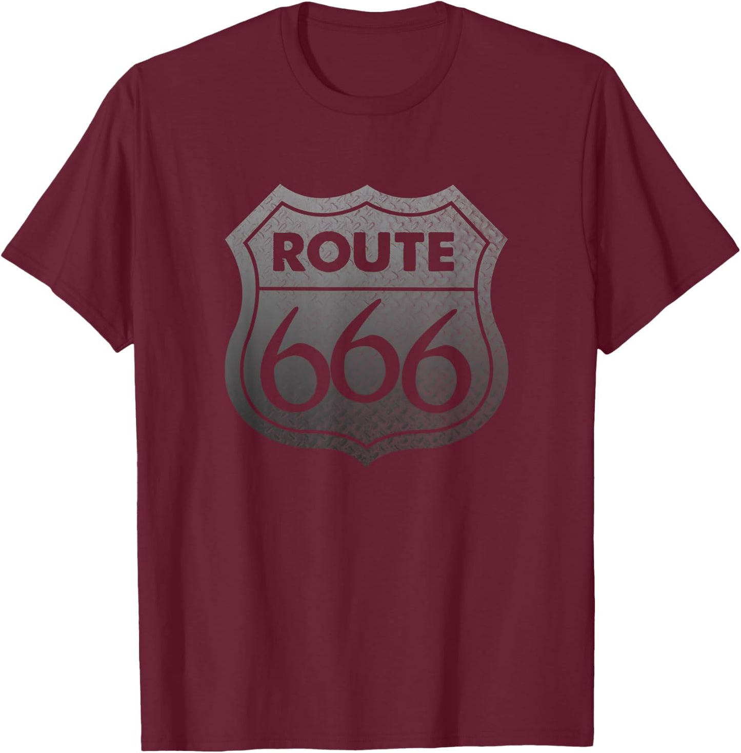 Route 666 Shirt & Men | Route 666 T-Shirt - T-Shirt | Maroon