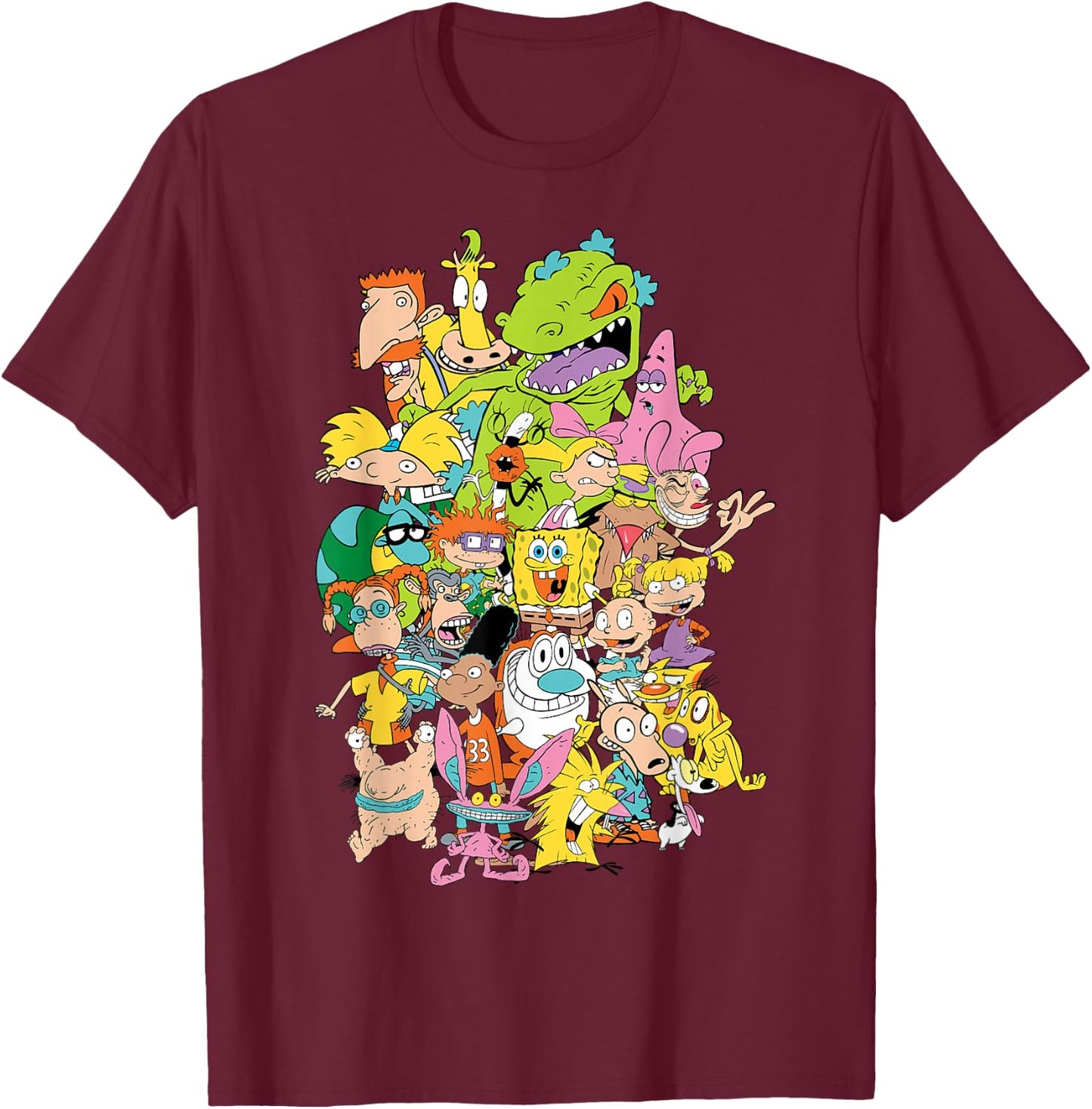 Nickelodeon Complete Nick 90s Throwback Character T-Shirt - T-Shirt | Maroon