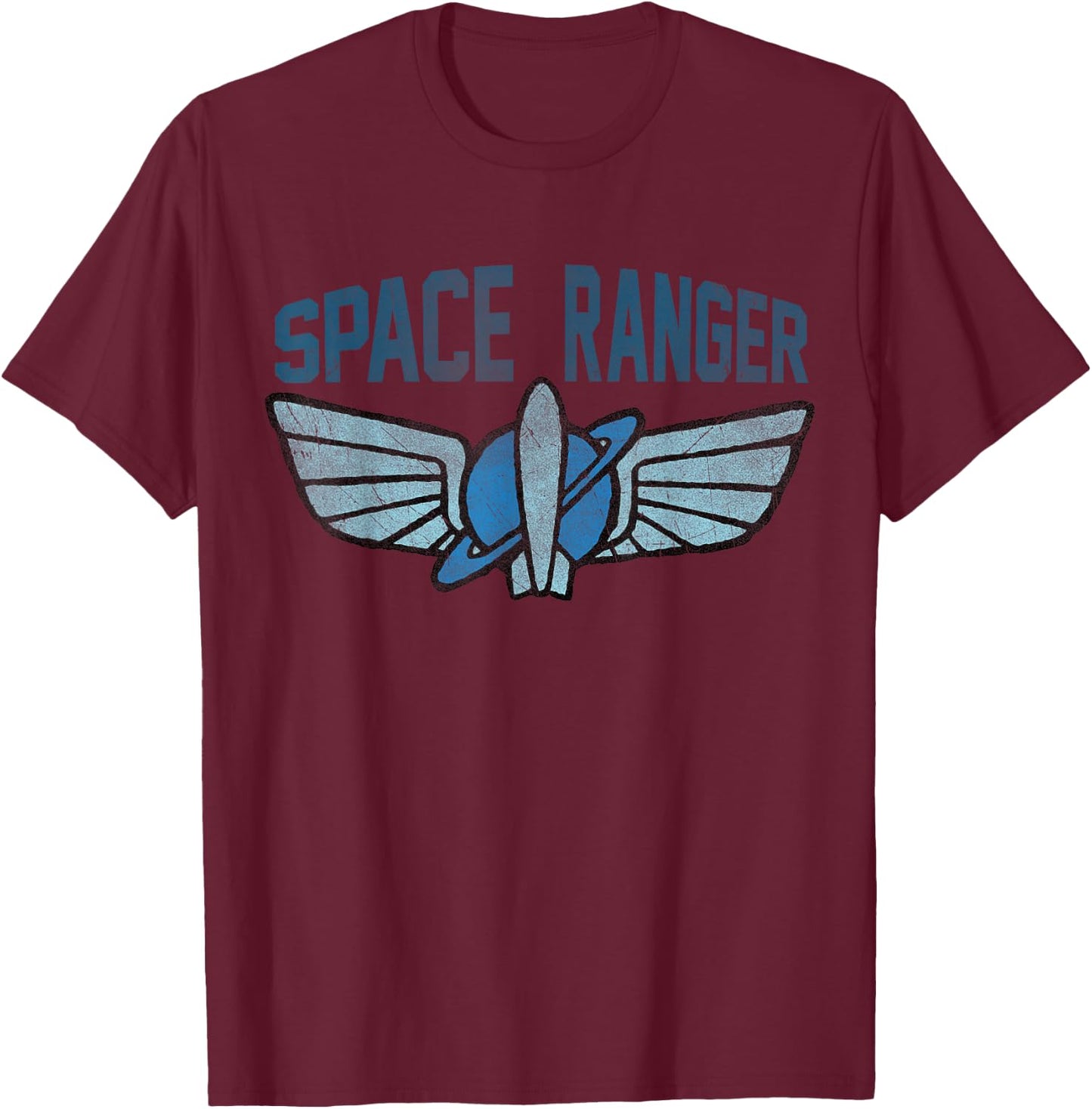 Disney Pixar Toy Story Buzz Space Ranger Star Command Logo T-Shirt - T-Shirt | Maroon