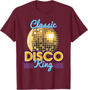 Classic Disco King Retro 70's Dance Party Costume T-Shirt - T-Shirt | Maroon