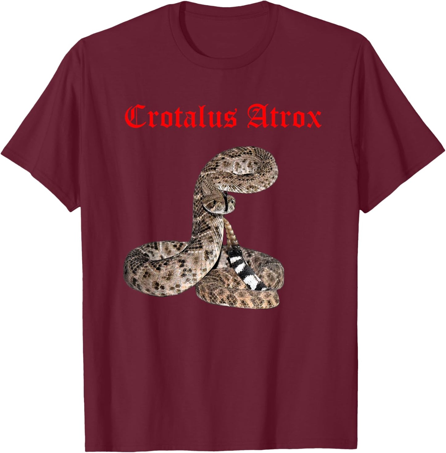Western Diamondback Rattlesnake Crotalus atrox T-Shirt - T-Shirt | Maroon