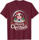 Mooey Christmas Cow Snow Globe Design | Festive Humor T-Shirt - T-Shirt | Maroon