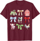 Cute Farm Animals Cow Pig Chicken Coquette Farmer Country T-Shirt - T-Shirt | Maroon