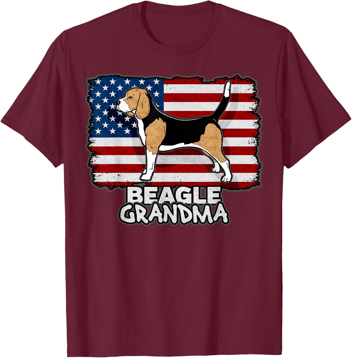 Beagle Grandma T-Shirt - T-Shirt | Maroon