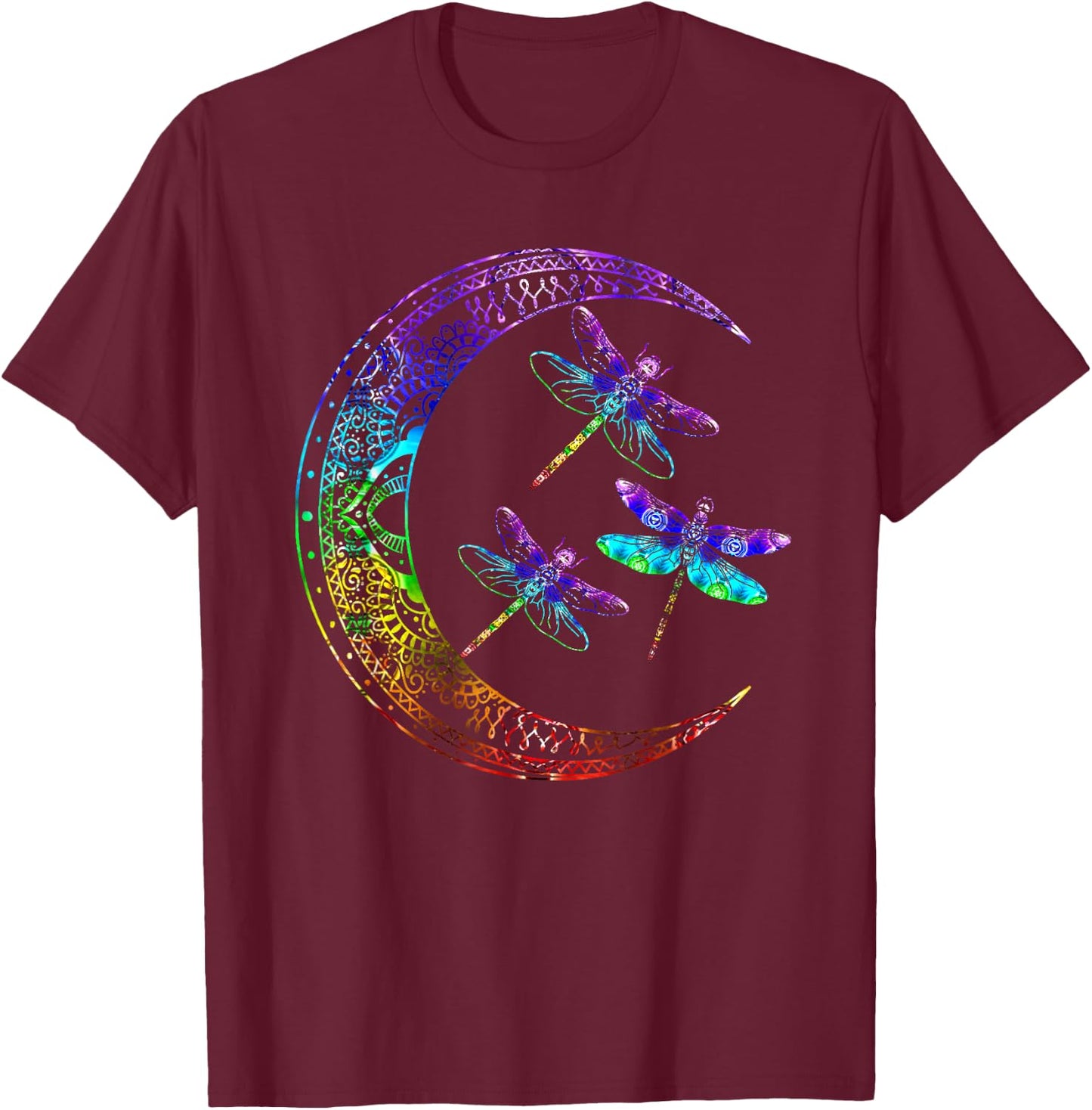 Mandala Dragonfly Chakra Dragonflies T-Shirt - T-Shirt | Maroon