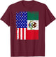 Mexican American Flag Shirt | Half Mexico Half USA T-Shirt - T-Shirt | Maroon