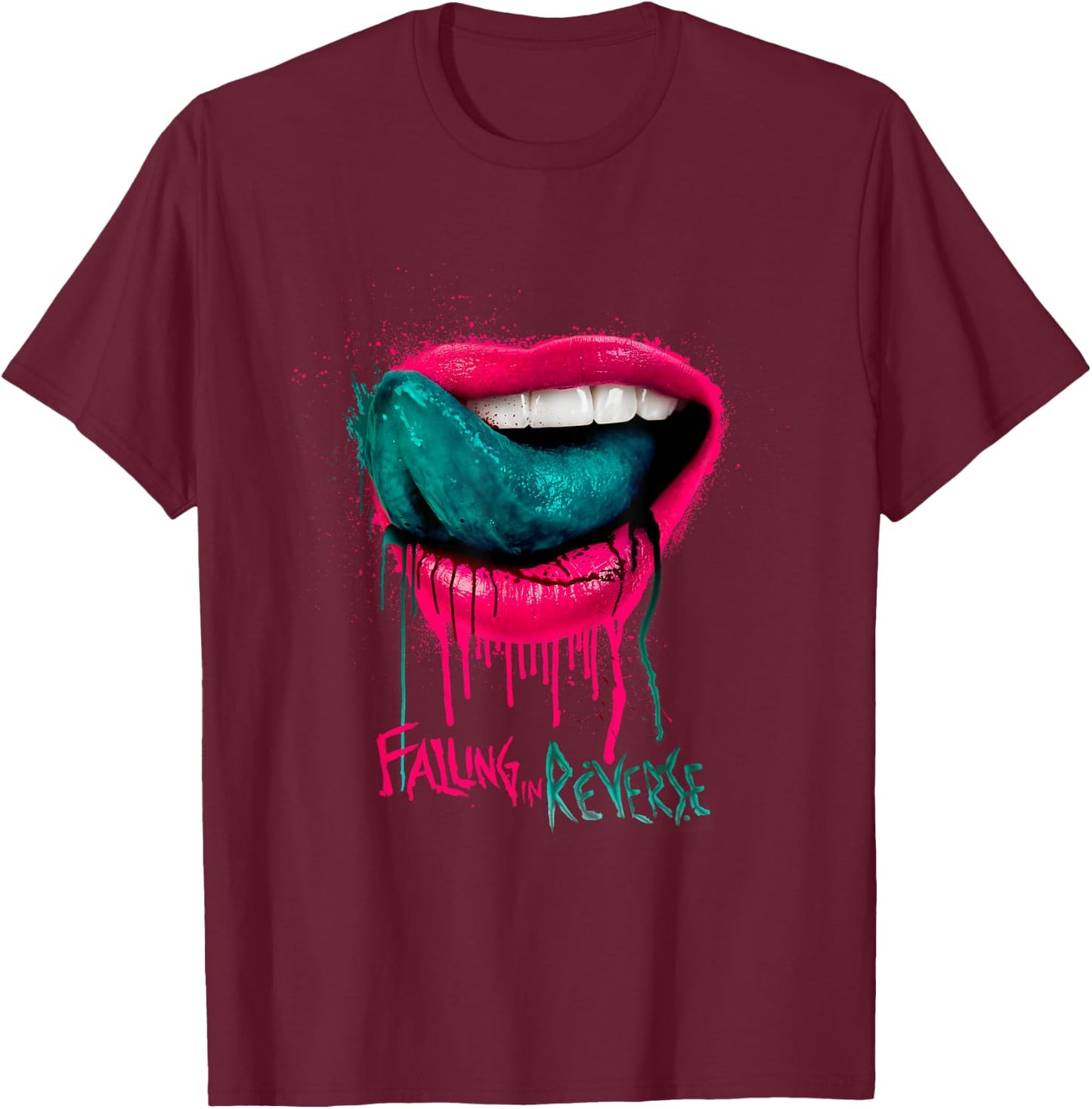 Falling In Reverse - Official Merchandise - Lips T-Shirt - T-Shirt | Maroon
