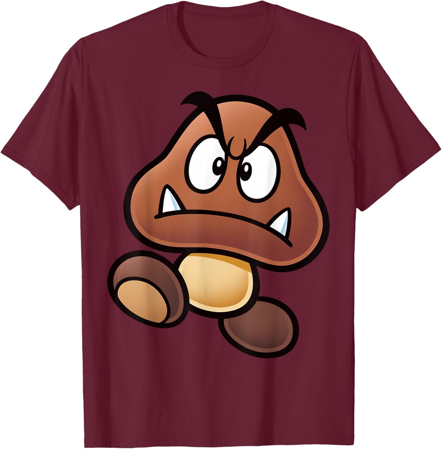 Super Mario Goomba Big Face T-Shirt - T-Shirt | Maroon