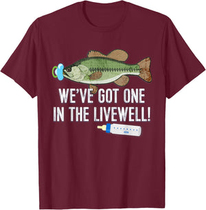 WE'VE GOT ONE IN THE LIVEWELL! Parents Pregnancy T-Shirt - T-Shirt | Maroon